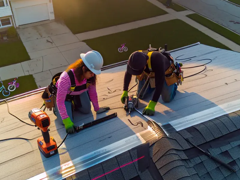 Roofing Crew Working House 51afqi in Chicago, IL - Chicago Roofing Team